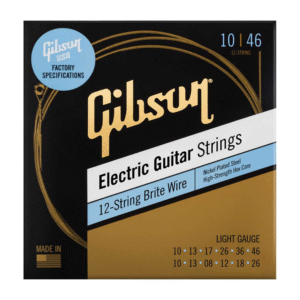 JC ELECT. SEG-BW12L GIBSON BRITE WIRE LIGHT 12-STRING ELECTRIC GUITAR STRINGS, 10-46