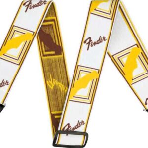 SANGLE 099-0686-005 FENDER Monogramm Strap WBY White/Brown/Yellow 2&Prime;
