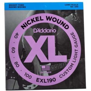 JC BASSE 40-100 LONG SCALE D&rsquo;ADDARIO EXL190