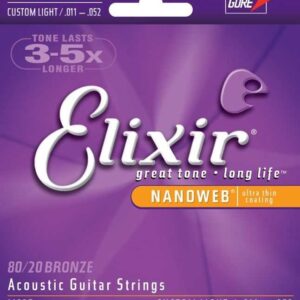 JC FOLK NANOWEB CUSTOM LIGHT 11-52 11027 ELIXIR 80/20 BRONZE