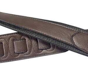 SANGLE REMBOURREE BRUN FONCE EN SIMILICUIR POUR GUITARE AVEC EXTREMITE TRIANGULAIRE SPFL40DBRW STAGG