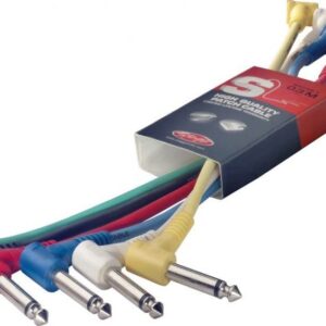 CABLE PATCH MONO 6 X J/J COUDE 30 CM PLASTIQUE MOULE SPC030LE STAGG