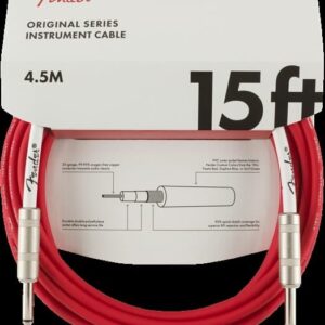 CABLE INSTRUMENT 099-0515-010 FENDER FIESTA RED 4.5M 15ft ORIGINAL