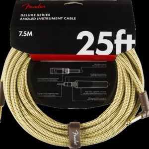 CABLE INSTRUMENT 099-0820-078 FENDER DELUXE 7.5M 25&prime; TWEED DROIT/COUDE