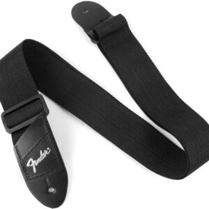 SANGLE POLYESTER NOIRE 6CM AVEC PORTE-MEDIATOR FENDER