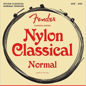 JC NYLON CLASSIC 073-0130-400 Nylon Acoustic Strings, 130 Clear/Silver, Ball End, Gauges .028-.043, (6)