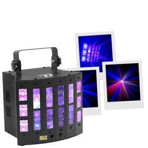 J/L EFFET LED DERBYFX4IN1 BOOMTONE DJ 4 EFFETS EN 1 UV DERBY MULTICOLORE STROBO LASER 81865