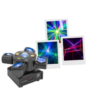 JL LASER UFOQUAD BOOMTONE DJ 4XLED 15WRGBW 4EN1 EFFET BEAM STROBE DISCO
