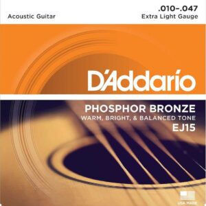 JC FOLK EXTRA LIGHT 10-47 EJ15 D&rsquo;ADDARIO PHOSPHOR BRONZE