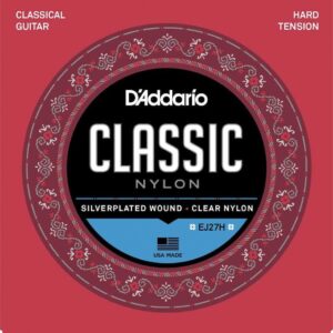 JC NYLON CLASSIC EJ27H D&rsquo;ADDARIO TIRANT FORT PLAQUE ARGENT