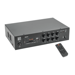 AMPLI PUBLIC ADRESS APM2826 BST 2400W 5 zones BT/FM/USB/SD + Télécommande Ligne 100V