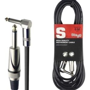 CABLE J/J COUDE INSTRUMENT DELUX 6M NOIR SGC6PLDL SERIE S STAGG