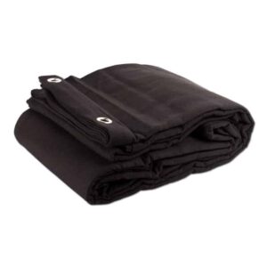 Rideau Scène Molleton Ignifugé DTMC300-4X3BL DURATRUSS OEillets tous les 25 cm,Bas et cotés avec ourlets cousues