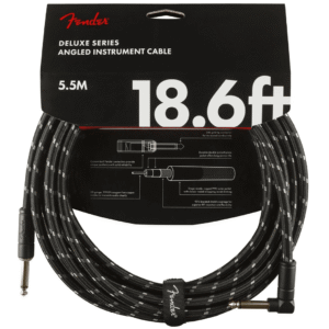 CABLE J6MM/J6MM Coudé 099-0820-079 DELUXE 5.5M FENDER 18.6&prime; TWEED BLACK DROIT/COUDE