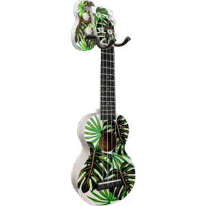 UKULELE MA1MT-WH MAHALO VERT SOPRANO MONSTERA AVEC SUPPORT MURAL + HOUSSE GMH MA1MT-WH