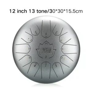 HANDPAN TWH LOTUS DRUM TWH13-12 METEORITE HLURU 13 NOTES 12&Prime; ACIER AU CARBONE