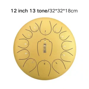 HANDPAN THL LOTUS DRUM THL13-12 GOLDEN HLURU 13 NOTES 12&Prime; ACIER AU CARBONE