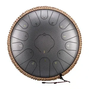 HANDPAN TWR LOTUS DRUM TWR15-14 METEORITE BLACK HLURU 15 NOTES 14&Prime; ACIER AU CARBONE