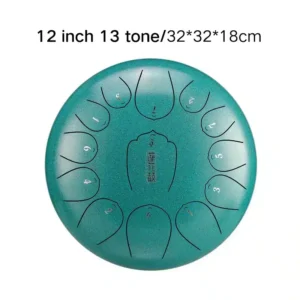 HANDPAN THL LOTUS DRUM THL13-12 MALACHITE HLURU 13 NOTES 12&Prime; ACIER AU CARBONE