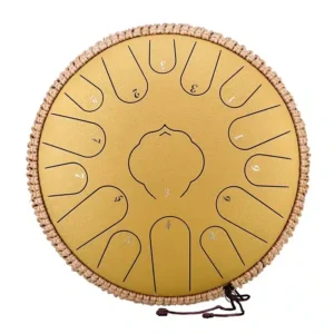 HANDPAN TWR LOTUS DRUM TWR15-14 GOLDEN HLURU 15 NOTES 14&Prime; ACIER AU CARBONE
