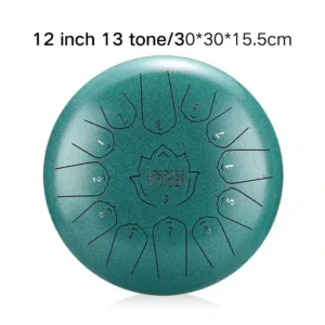 HANDPAN TWH LOTUS DRUM TWH13-12 MALACHITE HLURU 13 NOTES 12&Prime; ACIER AU CARBONE