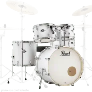 BATTERIE ACOUSTIQUE EXX725SBRC-735 PEARL BLANC ROCK 22&Prime; 5 FUTS MATTE WHITE EXPORT STAGE