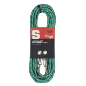CABLE JACK/JACK MONO 6M SGC6VTGR STAGG VINTAGE TWEED VERT SERIE S
