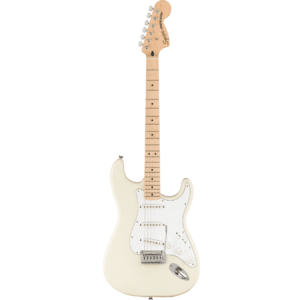 GTR ELEC 037-8002-505 Blanc OW AFF STRAT MN SQUIER 0378002505 Affinity Series Stratocaster, Maple Fingerboard, White Pickguard, Olympic White