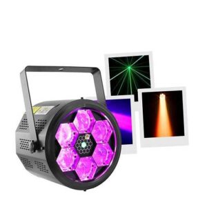 J/L BEE-FX-LZR BOOMTONE DJ 2-en-1, 2 effets en 1 : effet nid d&rsquo;abeille rotatif  »Bee » et effet LASER vert multipoints