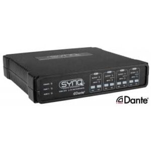 INTERFACE RESEAU AUDIO ANALOGIQUE / DANTE DBI-44 SYNQ POUR INSTALLATION FIXE AVEC 4 ENTREES + SORTIES ANALOGIQUES ET DES PORTS GPIO