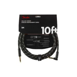 CABLE 099-0820-090 FENDER DELUXE 3M TWEED BLACK ANGL 10&prime; DROIT/COUDE