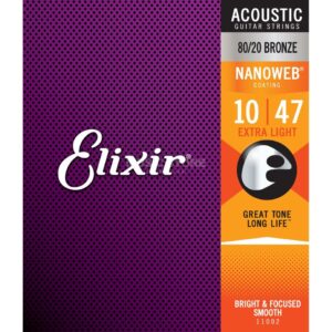JC FOLK PHOSPHOR BRONZE 10-47 16002 ELIXIR Nanoweb Extra Light