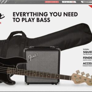 GTR BASS PACK 037-2981-606 FENDER Black Affinity Precision Bass PJ Pack Maple Fingerboard, Black, Gig Bag, Rumble 15 0372981606 PK PJ BASS MN BLK R15 230V EU