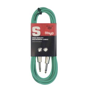 CABLE J/J INSTRUMENT DELUX 3M NOIR SGC3DL-CGR GREEN STAGG S SERIE