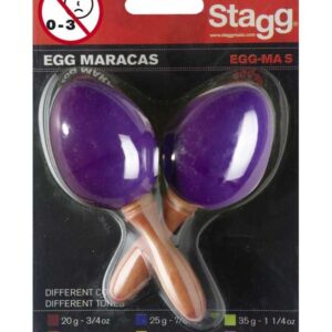MARACAS OEUF EGG-MAS/PP STAGG PLASTIQUE 25G VIOLET LA PAIRE