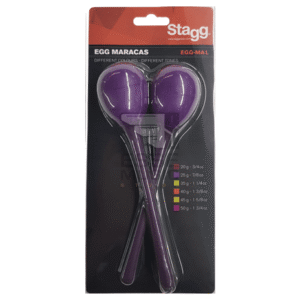 MARACAS EGG-MAL/PP STAGG EN OEUF PLASTIQUE A LONG MANCHE VIOLET LA PAIRE