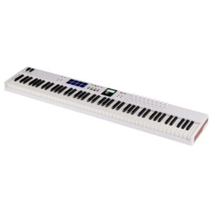 CLAVIER MAITRE ESSENTIAL88 ARTURIA KEYLAB BLANC USB MIDI 88 TOUCHES + 8PADS Livré avec les logiciels Analog Lab, Ableton Live Lite et UVI Grand Piano