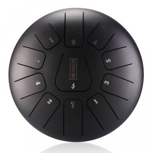 HANDPAN THF11-8MALACHITE LOTUS DRUM ROUGE HLURU 11 NOTES 8&Prime; ACIER AU CARBONE