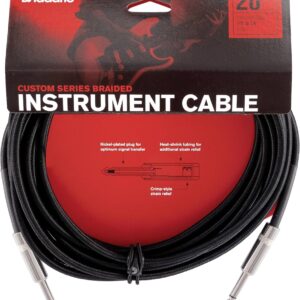 CABLE INSTRUMENT PW-BG-20BK D&rsquo;ADDARIO TRESSE NOIR 6M