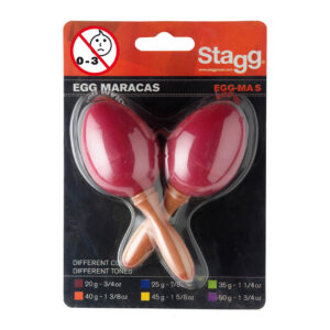 MARACAS OEUF PLASTIQUE 20G ROUGE LA PAIRE EGG-MAS/RD STAGG