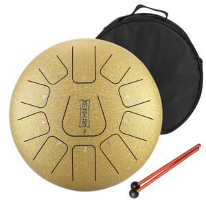 HANDPAN THF11-12GOLDEN LOTUS DRUM GOLDEN HLURU 11 NOTES 12&Prime; ACIER AU CARBONE