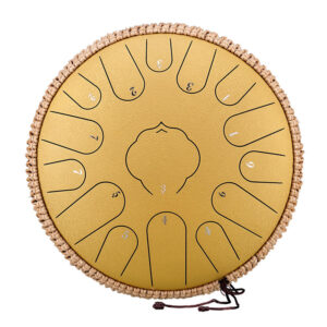 HANDPAN TWR15-12GOLDEN LOTUS DRUM HLURU GOLDEN 15 NOTES 12&Prime; ACIER AU CARBONE