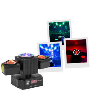 J/L UFOWING BOOMTONE DJ 50W 4EN1 STROBO LASER BEAM MULTIFAISEAUX DMX AUTO MUSICALE AVEC TELECOMMANDE BOOUFOWING 103221