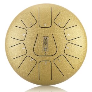 HANDPAN THF11-6GOLDEN LOTUS DRUM GOLDEN HLURU 11 NOTES 6&Prime; ACIER AU CARBONE