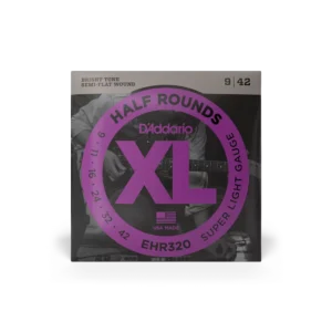 JC ELECT. DEMI ROND EHR320 D ADDARIO BRIGHT TONE SEMI-FLAT WOUND 9-42