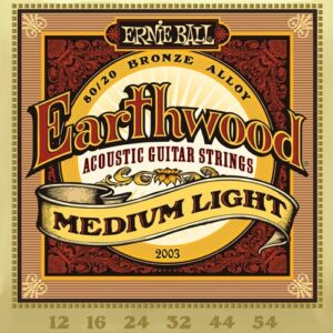 JC ACOUSTIQUE 2003 ERNIE BALL MEDIUM LIGHT 80/20 BRONZE CEB 2003 533028 Tirant : 12-16-24-32-44-54
