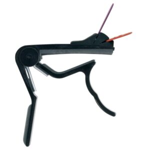 CAPODASTRE 530399 GEWA NOIR GUITARE ACOUSTIQUE FOLK F&S D-STYLE AVEC SUPPORT MEDIATOR (VENDU SANS MEDIATOR)