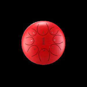HANDPAN TWR15-12RED LOTUS DRUM HLURU ROUGE 15 NOTES 12&Prime; ACIER AU CARBONE