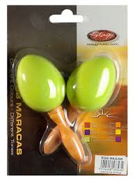 MARACAS OEUF PLASTIQUE 35G VERT LA PAIRE EGG-MAS/GR STAGG