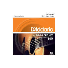 JC FOLK EJ10 DADDARIO EXTRA LIGHT 10-47 80/20 BRONZE